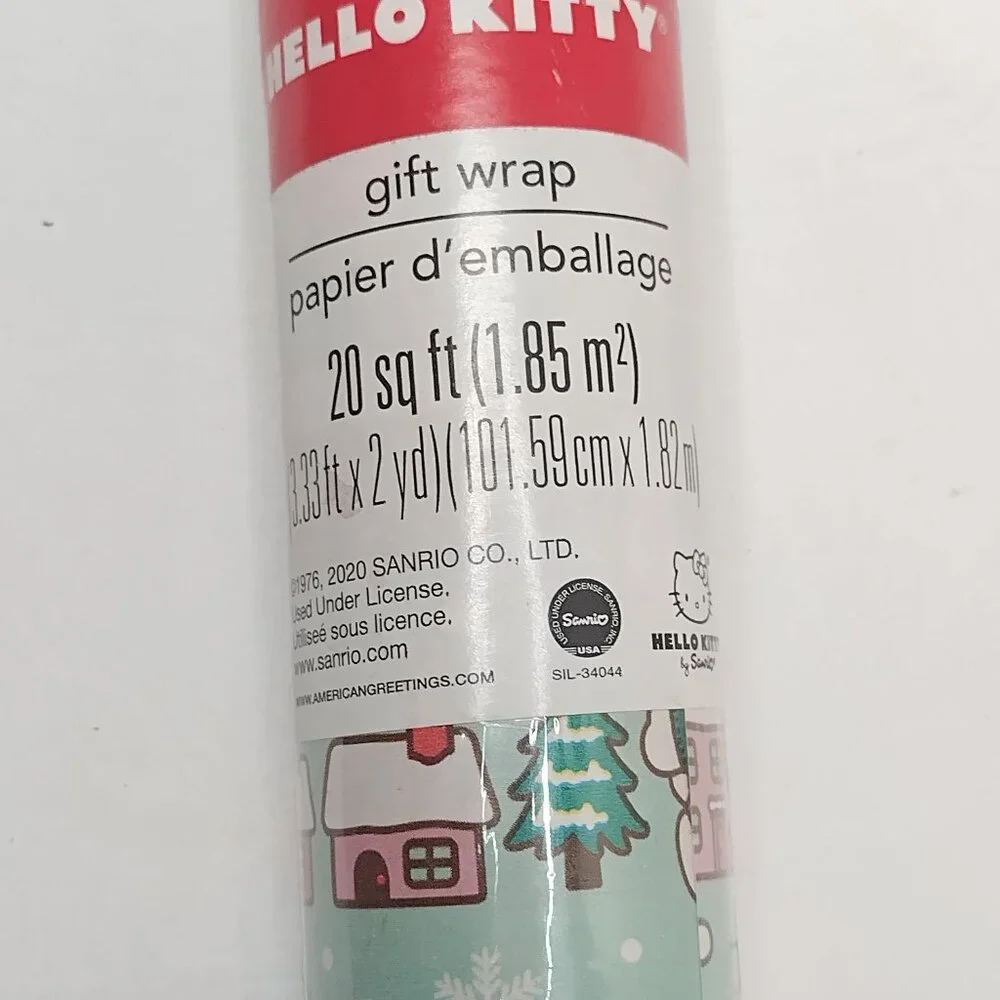 Hello Kitty by Sanrio Christmas Wrapping Paper 3ft x 2yds (20 sf) New in Package